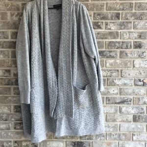 Gray knee length sweater